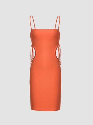 Rib-Knit Cut Out Cami Dress