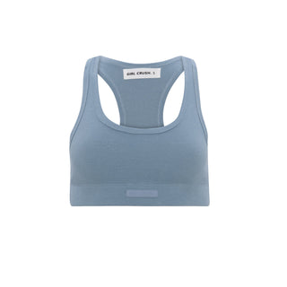 a women ' s sports bra top in light blue