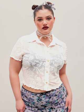 Rose Mesh Blouse Curve & Plus