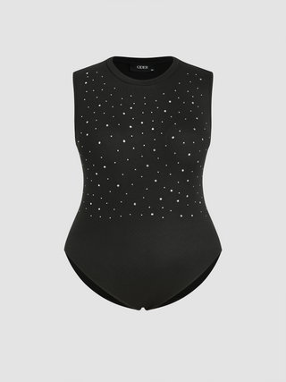 Round Neck Dot Bodysuit Curve & Plus