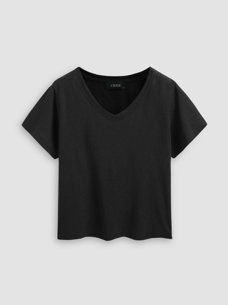 Round Neckline Oversized Short Sleeve Tee Curve & Plus