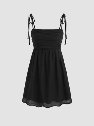 Ruched Knotted Mini Dress