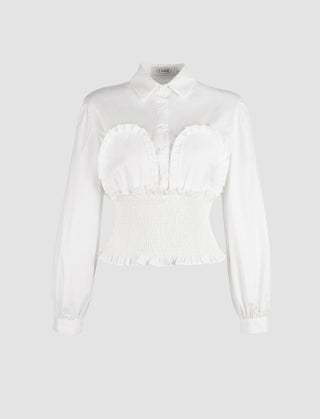 Ruffled Cotton Poplin Blouse