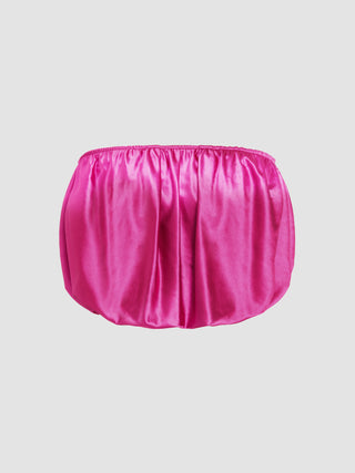 Satin Ruched Crop Tube Top