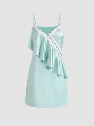 Satin Ruffle Cami Dress