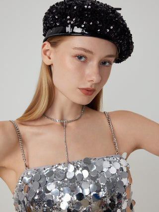 Sequin Solid Beret