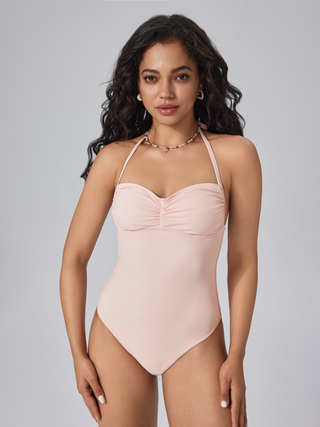 Shaping Tie Back Sweetheart One Piece Swimsuit