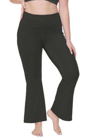 a woman in black yoga pants