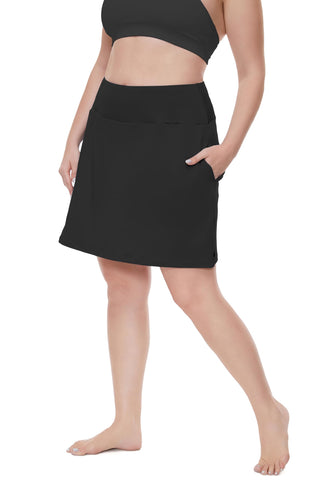 Sixstar Skorts Plus Size Women's Tennis Skirt with Pockets Lightweight Skirt for Running Golf Workout Sports Black