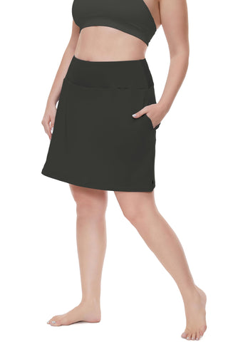 Sixstar Skorts Plus Size Women's Tennis Skirt with Pockets Lightweight Skirt for Running Golf Workout Sports Dark Gray