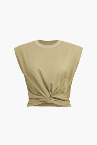 Sleeveless T-shirt (L / KHAKI)