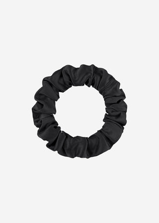 Small Size Flower Silk Hair Scrunchie (Black)