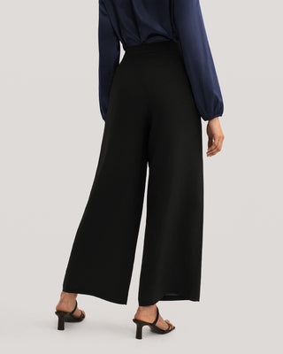 Smooth Silk Wide Leg Cropped Pants