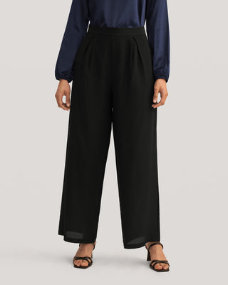 Smooth Silk Wide Leg Cropped Pants