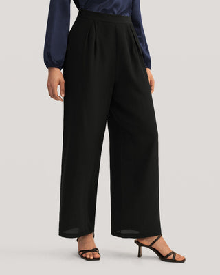 Smooth Silk Wide Leg Cropped Pants