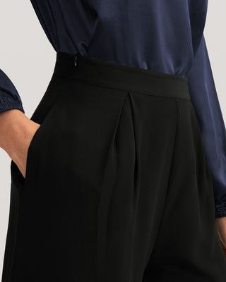 Smooth Silk Wide Leg Cropped Pants