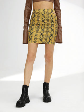 Snake Print Mini Skirt