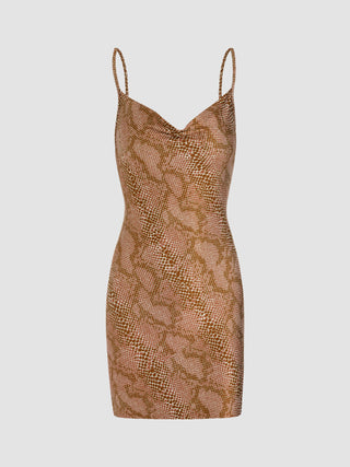 Snakeskin Print Mini Dress