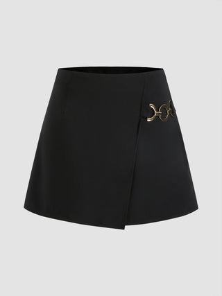 Solid Chain Skort (L / Black)