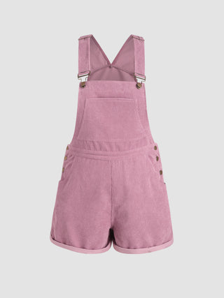 Solid Corduroy Playsuit Curve & Plus