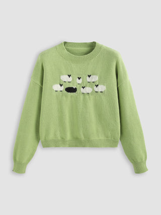 Solid Cute Sheep Sweater Curve & Plus