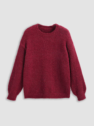 Solid Long Sleeve Knitted Sweater