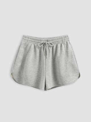 Solid Mid Waist Shorts