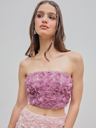 Solid Rosette Tube Top