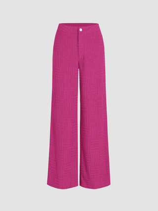 Solid Terry Straight Leg Pants