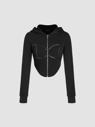 Solid Terry Zipper Hoodie