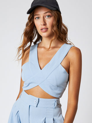 Solid Texture Crop Top