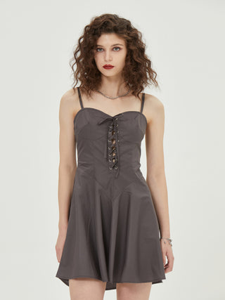 Solid Tie Front Cami Dress