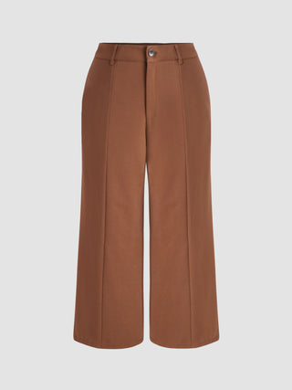 Solid Wide Leg Trousers Curve & Plus