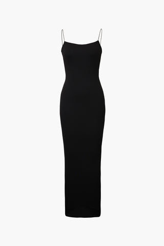 Spaghetti Strap Maxi Dress (S / BLACK)