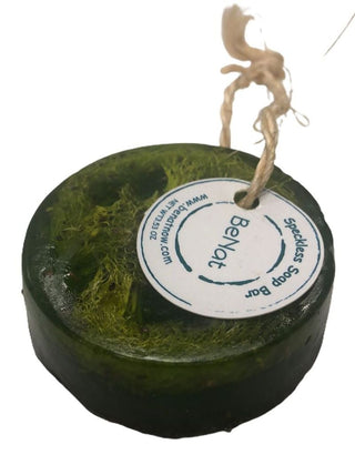 a candle with moss growing on it