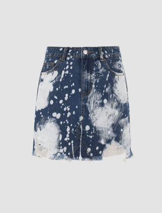 Splash Paint Denim Skirt