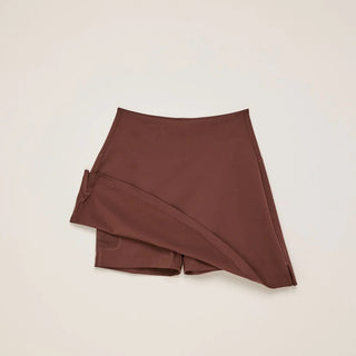 the asym skirt in chocolate brown