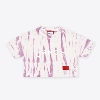 Sree Santhosh Best Selling Tie Dye University S/S Crop (Mauve/Chalk)