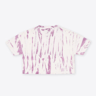 Sree Santhosh Best Selling Tie Dye University S/S Crop (Mauve/Chalk)