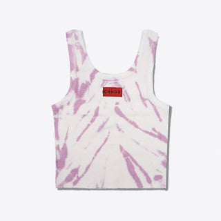 Sree Santhosh Tiger Stripe Tie Dye Logo Ribbed Tank