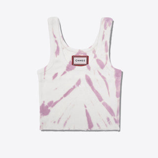 Sree Santhosh Tiger Stripe Tie Dye Logo Ribbed Tank