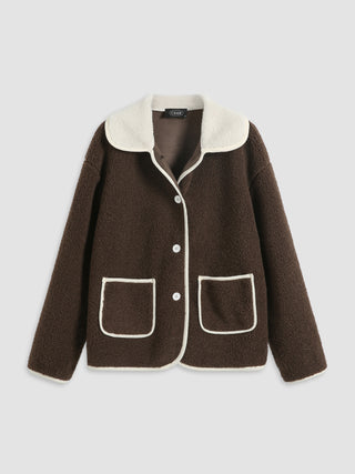 Stitching Patchy Pocket Coat (XS / Brown)