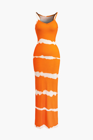 Stripe Tank Maxi Dress (L / PERSIMMON)