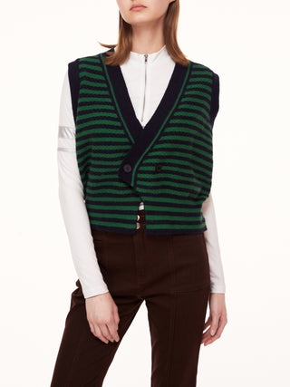 Striped Asymmetrical Vest