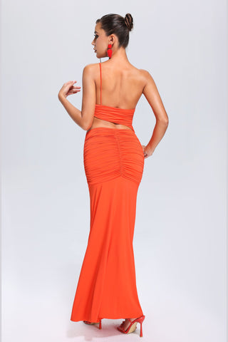 Suku One-Shoulder Ruched Maxi Dress