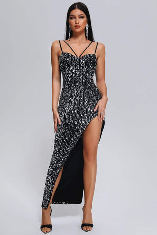 Swap Sequin Slit Midi Dress