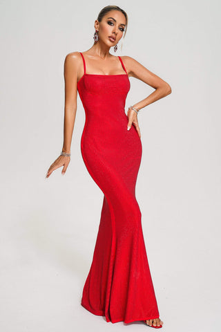 Talse Crystal Maxi Dress (S / Red)