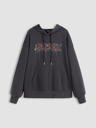 Terry REBEL Drawstring Hoodie