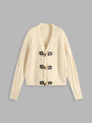 Texture Buckle Up Cardigan