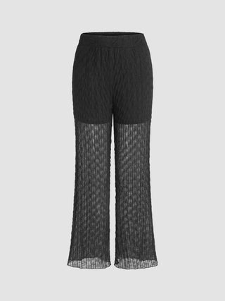 Texture Sheer Wide Leg Trousers